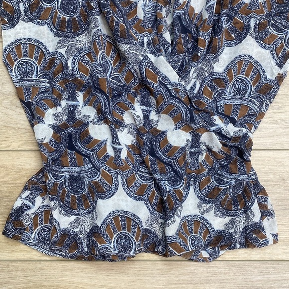 Escada Blue and Brown Patterned Blouse - Picture 4 of 12